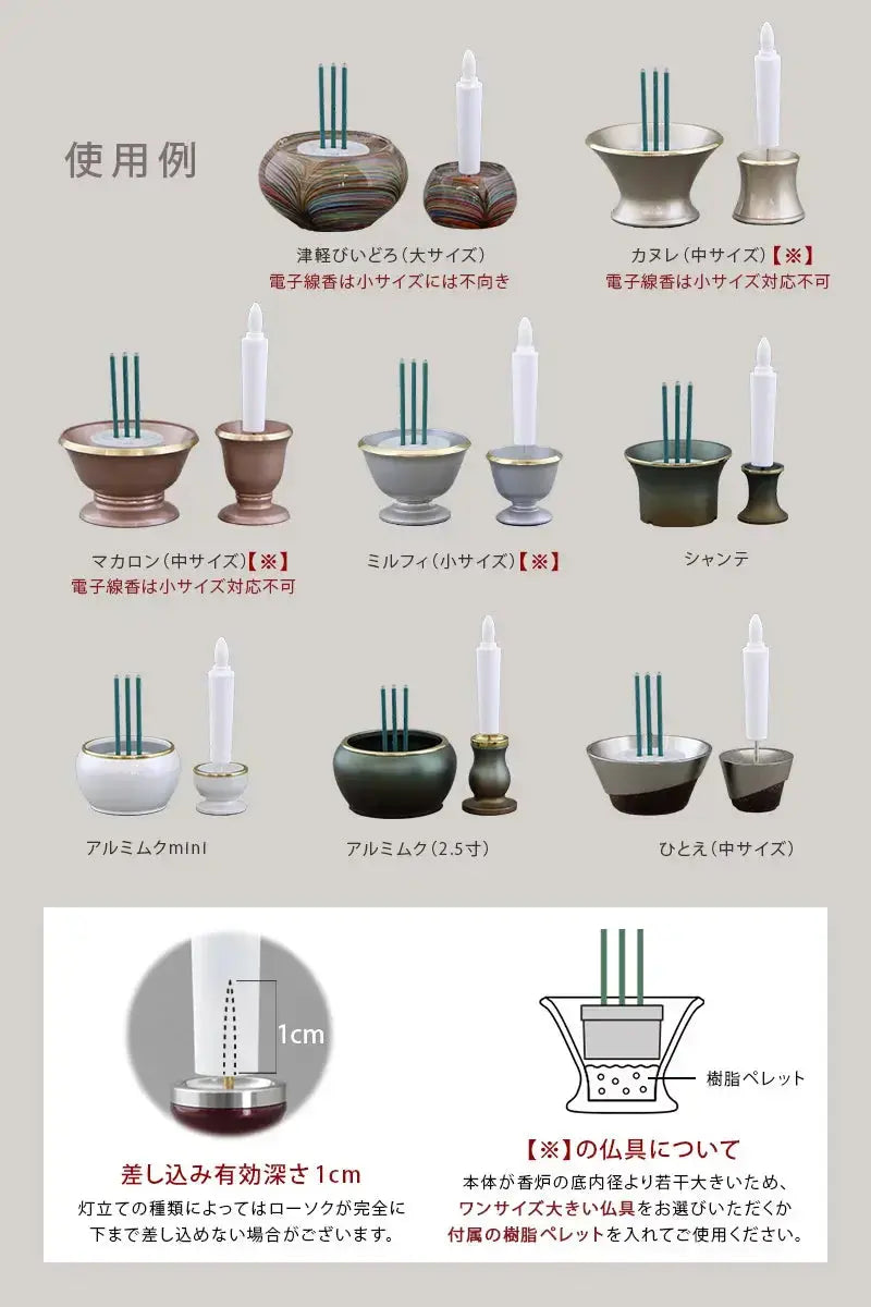 LED線香+ローソクの使用例