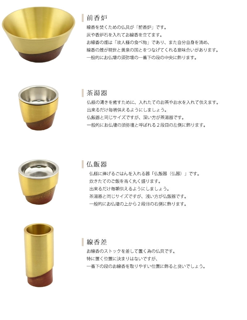 モダン仏具 ひとえ キャメルの各仏具についての説明②