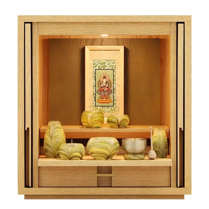 モダン仏壇 TSUDOU オーク×老竹色 | お仏壇の通販 | インテリア仏壇