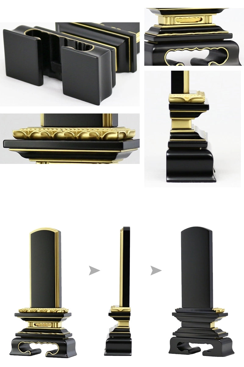 会津塗位牌 「蓮華付春日」 普通塗り仕上げを実際にお仏壇に安置したイメージ画を紹介しています。