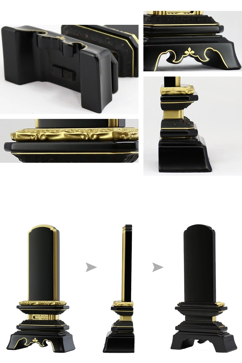 会津塗位牌 「葵角切」 普通塗り仕上げを実際にお仏壇に安置したイメージ画を紹介しています。