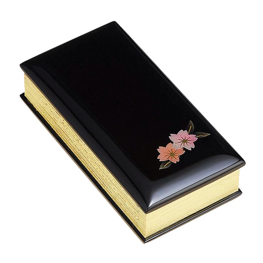 過去帳 蒔絵 桜 黒塗りメイン画像01