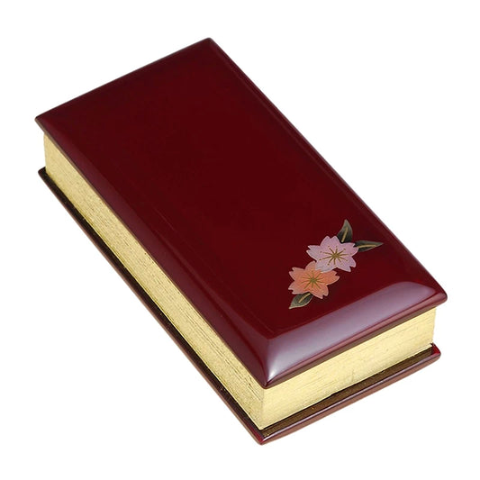 過去帳 蒔絵 桜 ワイン色メイン画像01