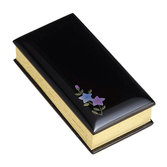 過去帳 蒔絵 桔梗 黒塗りメイン画像01