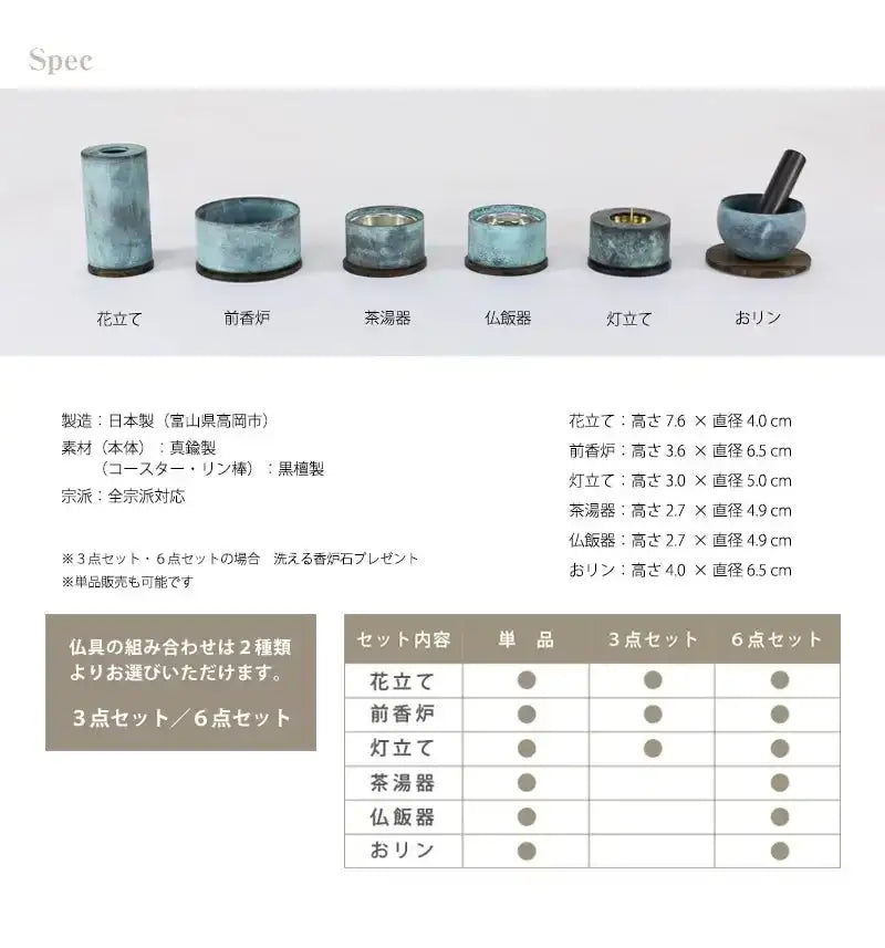 デザイン仏具 makoto 萌緑色の詳細スペック