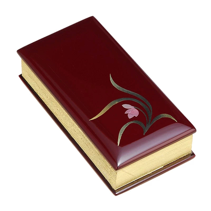 過去帳 蒔絵 蘭 ワイン色メイン画像01