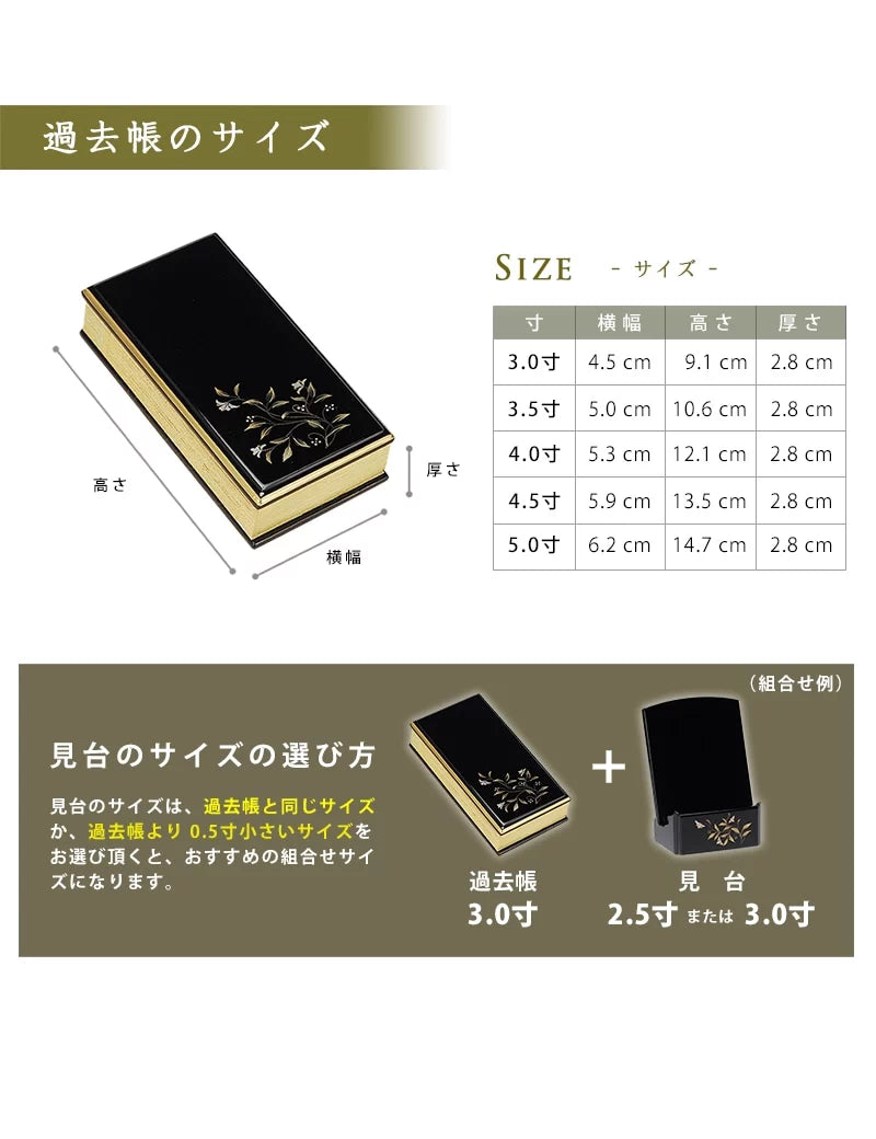 過去帳の詳細サイズ表