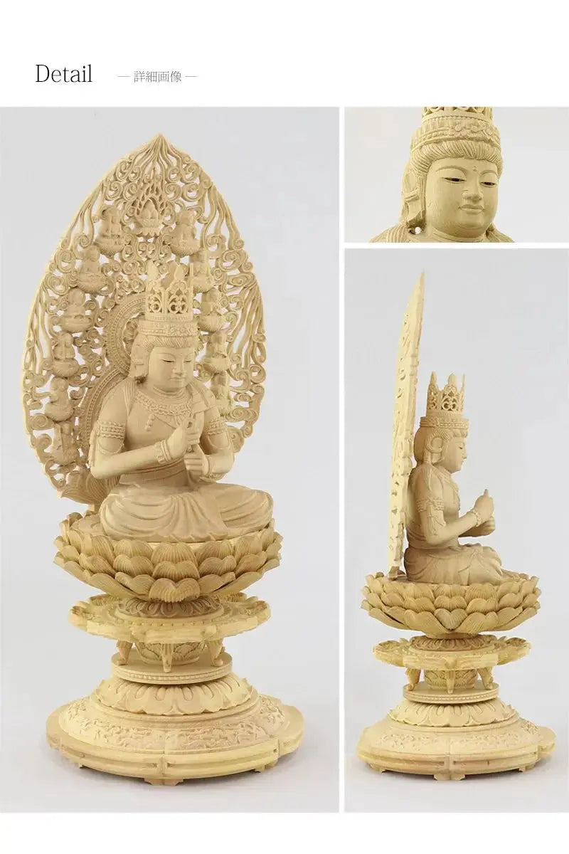 本柘植仏像 上彫り仕上げ 大日如来 十三仏光背 【真言宗】の詳細画像