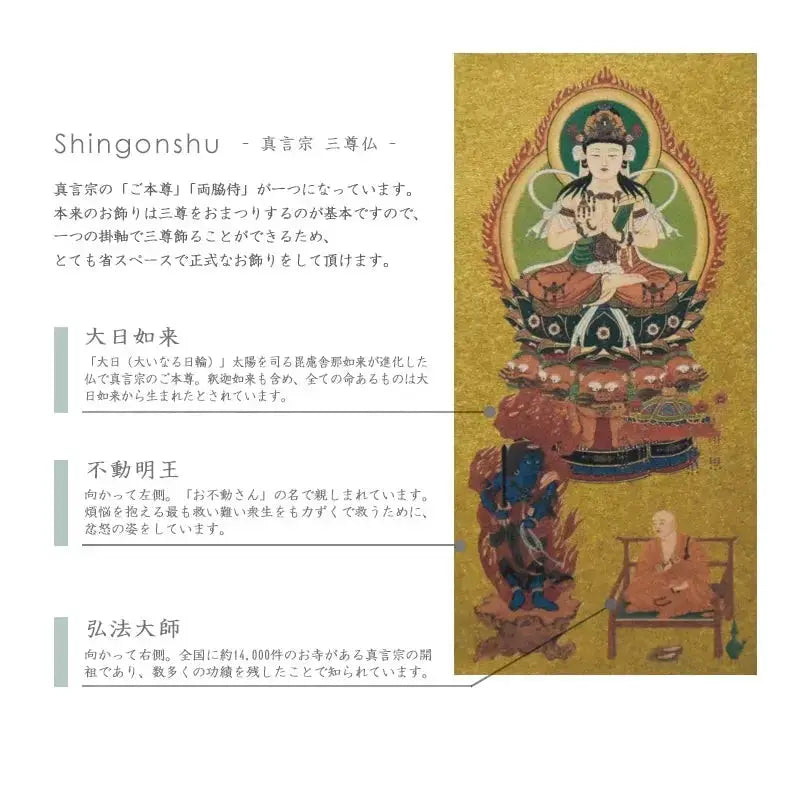 新世紀掛軸 綺羅 三尊仏【真言宗】の詳細仕様について①