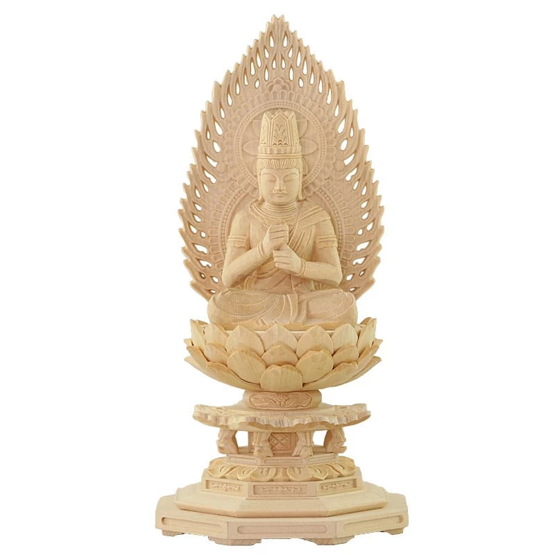 桧木仏像 八角台座 大日如来 【真言宗】メイン画像01