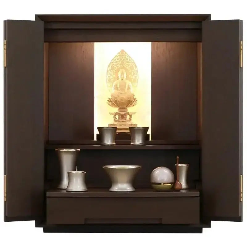 モダン仏壇 月箔 ウォールナット 17号 上置きタイプ | お仏壇の通販