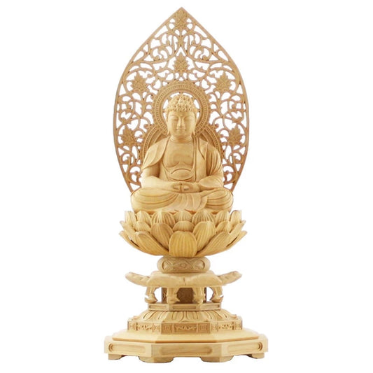 本柘植仏像 八角台座 座阿弥陀 【天台宗】メイン画像01