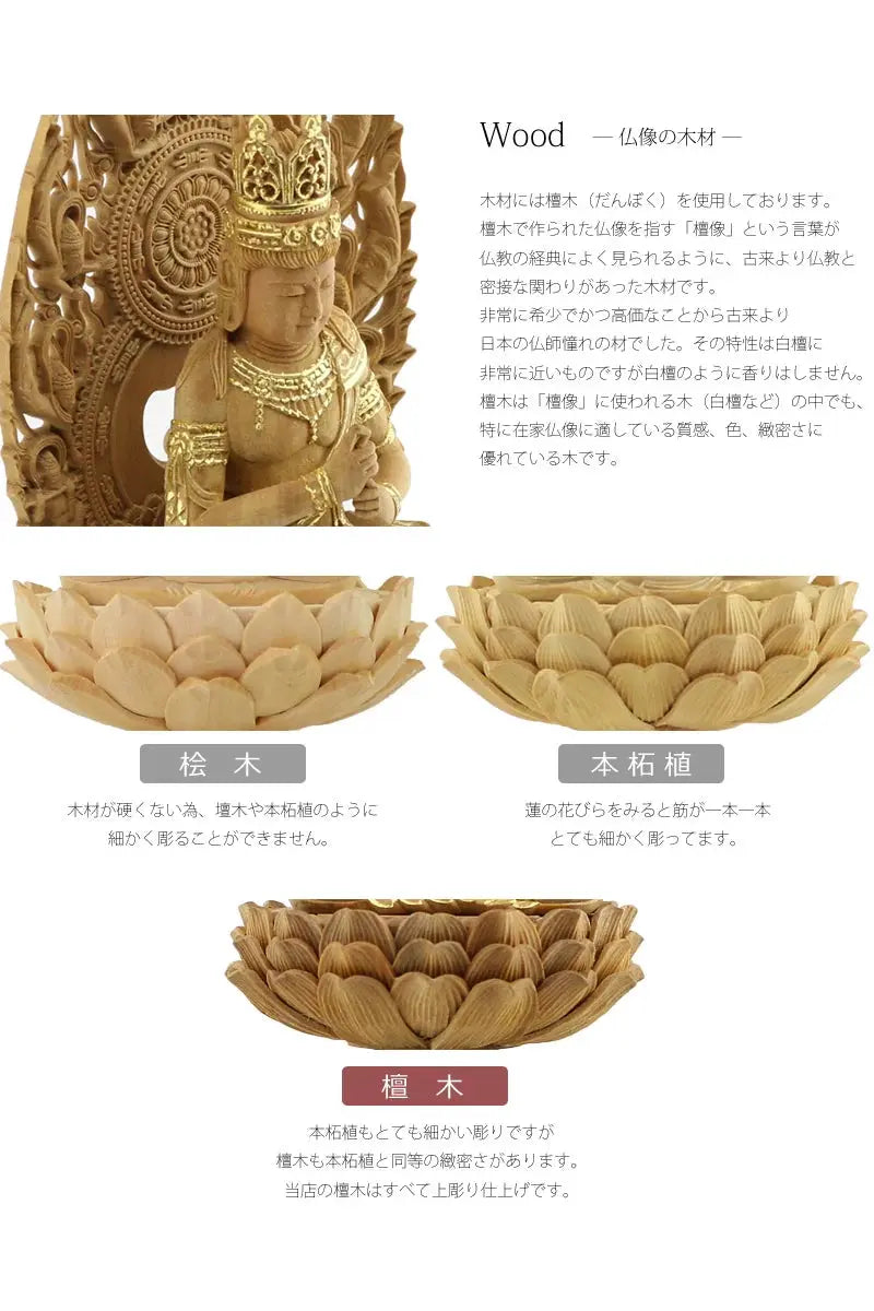 檀木仏像 八角台座 大日如来 眼入り 飛天光背【真言宗】の商品画像3枚目