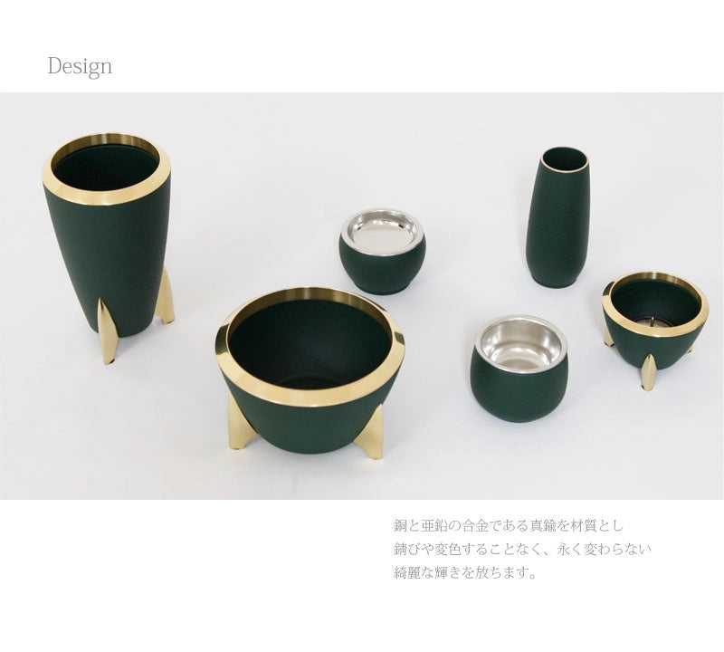 デザイン仏具 希 サンドグリーン 6点セットの商品画像3枚目