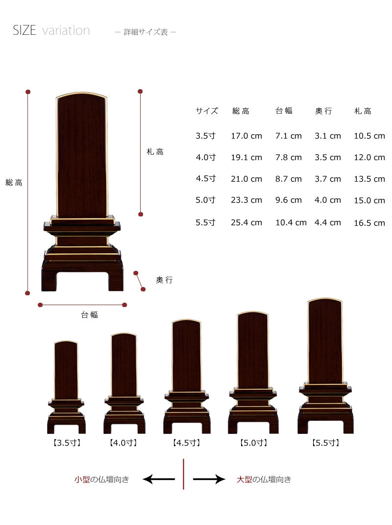 会津唐木漆位牌 京の梅 紫檀の商品画像9枚目