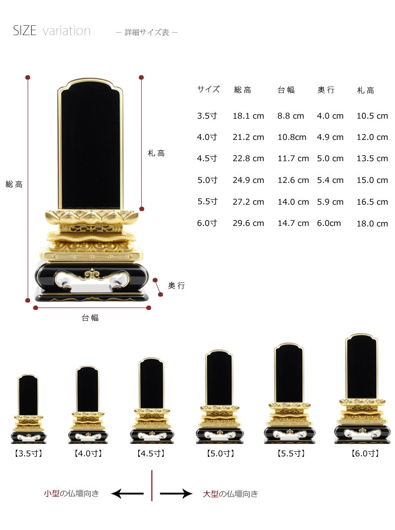会津塗位牌 上等猫丸 浮面 上塗り仕上げの商品画像9枚目