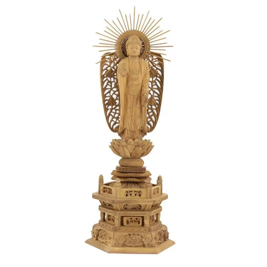 白檀仏像 六角台座 西立弥陀 【浄土真宗本願寺派】メイン画像01