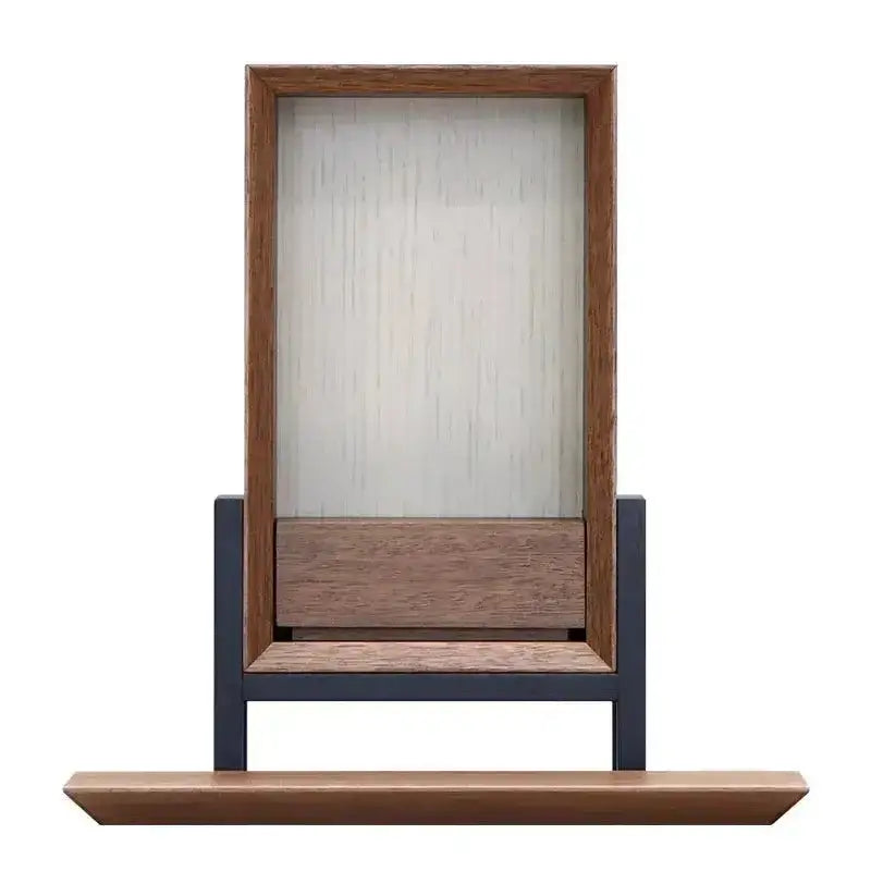 手元供養ステージ FLOAT 脚付きタイプ ウォールナット×錫色メイン画像01