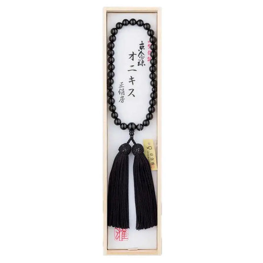 女性用念珠 ブラックオニキス 8mm玉 頭房メイン画像01