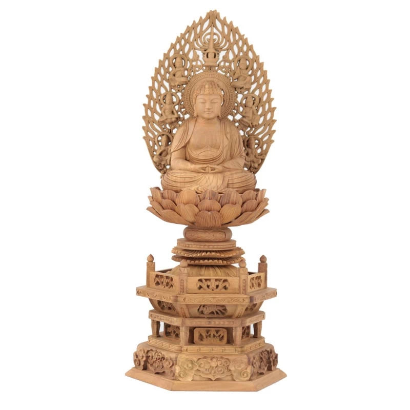 白檀仏像 六角台座 座阿弥陀 【天台宗】メイン画像01