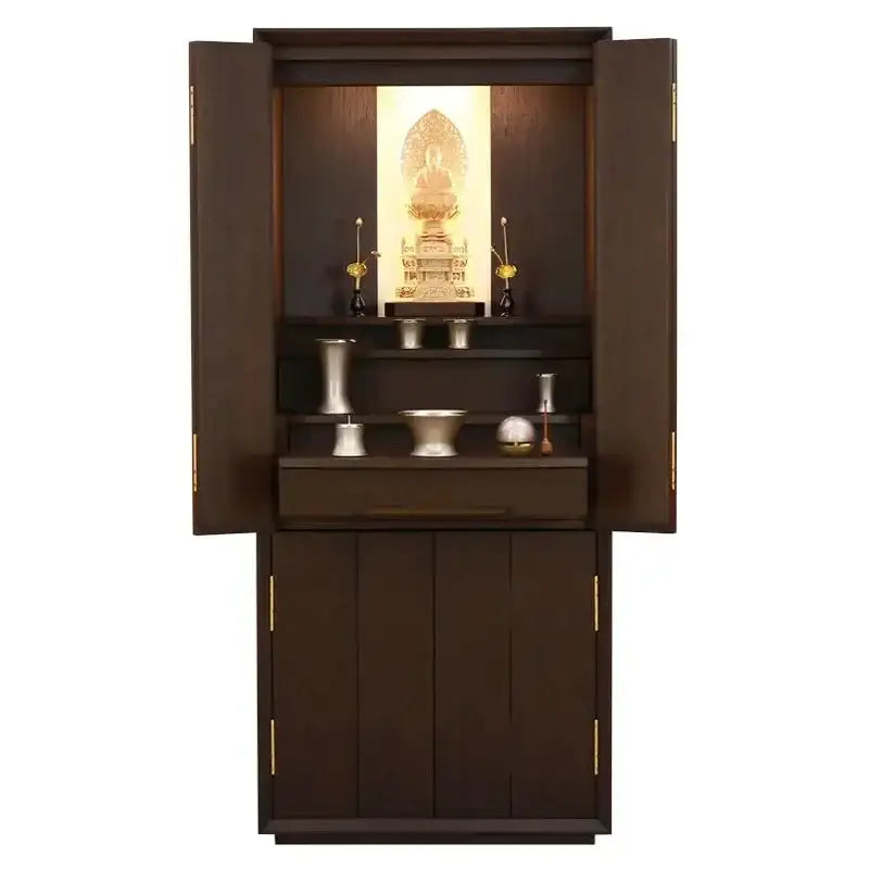 モダン仏壇 月箔 ウォールナット 38号 ワイドタイプ | お仏壇の通販 モダン仏壇 月箔 ウォールナット 38号 ワイドタイプ | お仏壇の通販