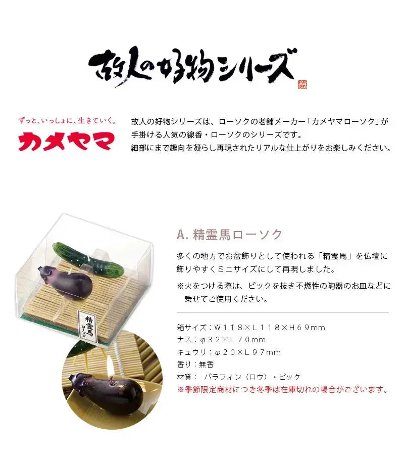 お盆飾りの精霊馬ローソク商品詳細