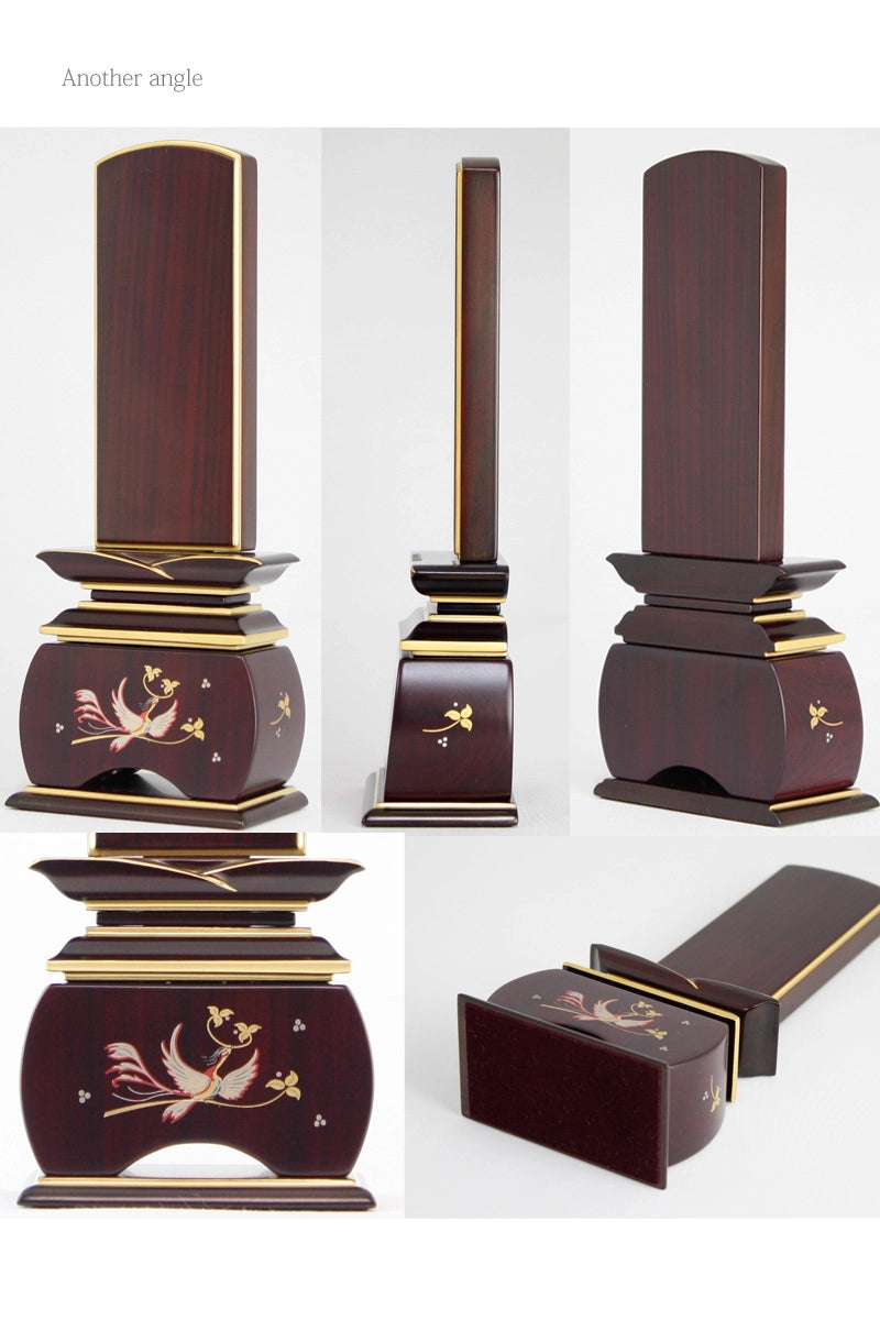 蒔絵位牌 優雅 鳳凰 なでしこ 紫檀の商品画像4枚目