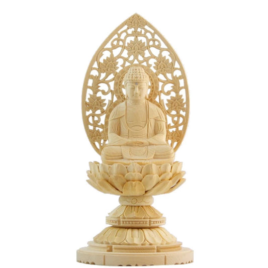 桧木仏像 丸台座 座釈迦 【曹洞宗・臨済宗・禅宗】メイン画像01