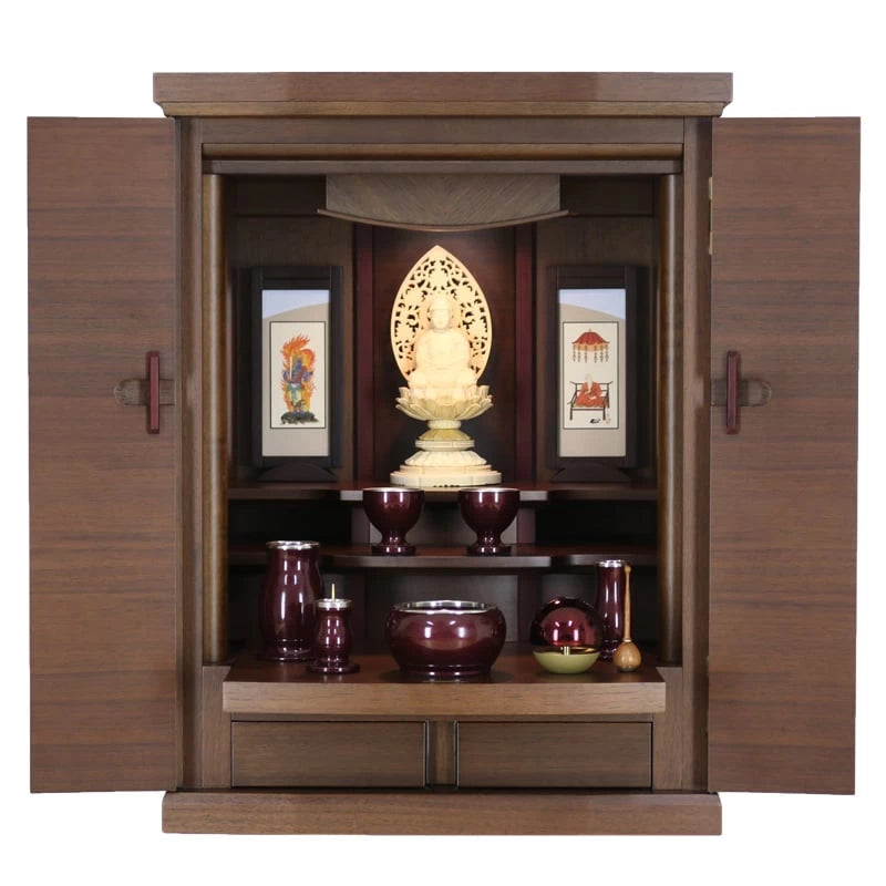 モダン仏壇 ダミエ ウォールナット 18号メイン画像02