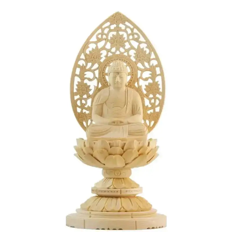 桧木仏像 丸台座 座阿弥陀 【天台宗】メイン画像01