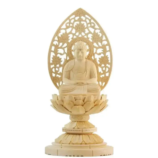 桧木仏像 丸台座 座阿弥陀 【天台宗】メイン画像01