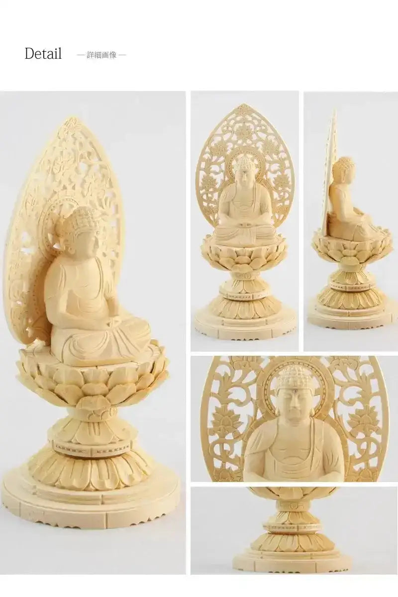 桧木仏像 丸台座 座阿弥陀 【天台宗】の商品画像5枚目