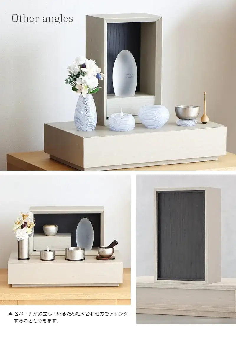 手元供養ステージ FLOAT 収納付きタイプ 錫色×墨黒色 |お仏壇の通販