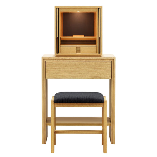 モダン仏壇 TSUDOU  オーク×墨黒色【椅子付き】のサムネイル画像