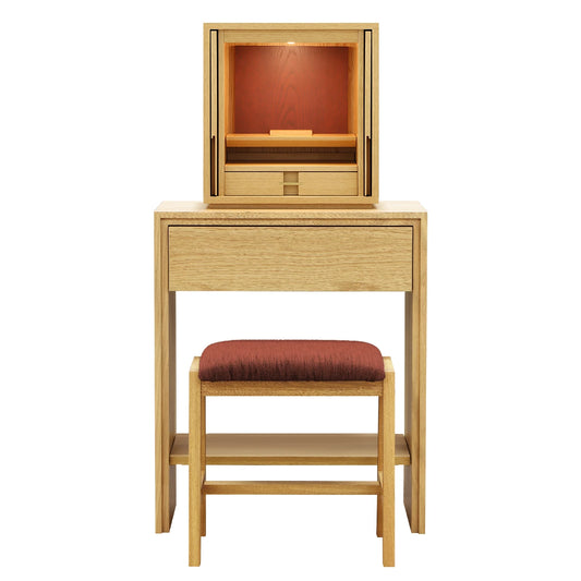 モダン仏壇 TSUDOU  オーク×海老茶【椅子付き】のサムネイル画像