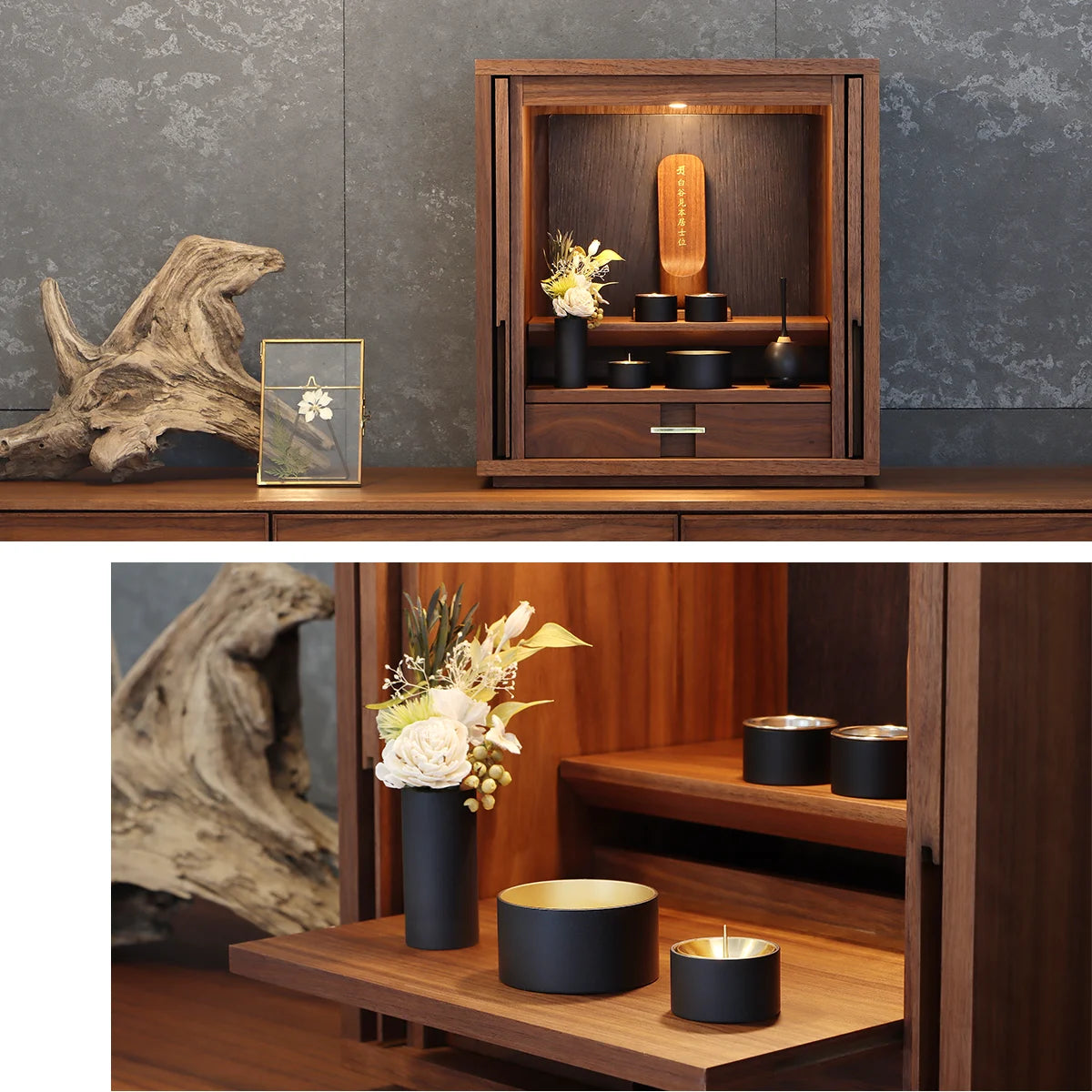 モダン仏具セット SEN マットブラックの使用例①