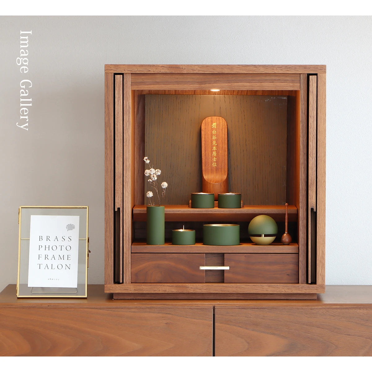 モダン仏具セット SEN マットオリーブの使用例