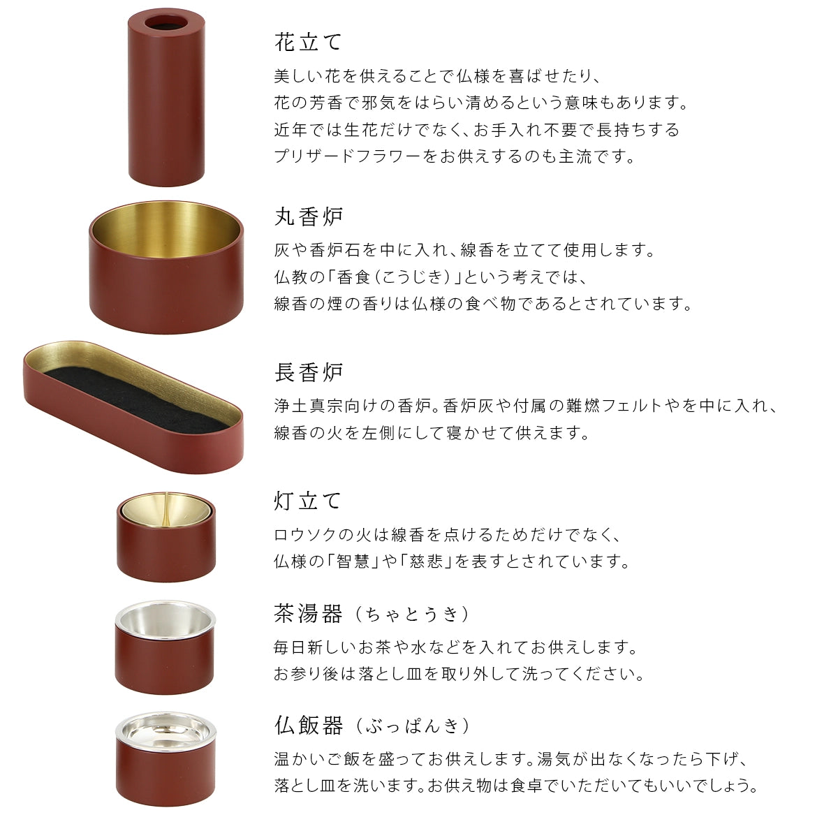モダン仏具SEN マットレッドの使い方