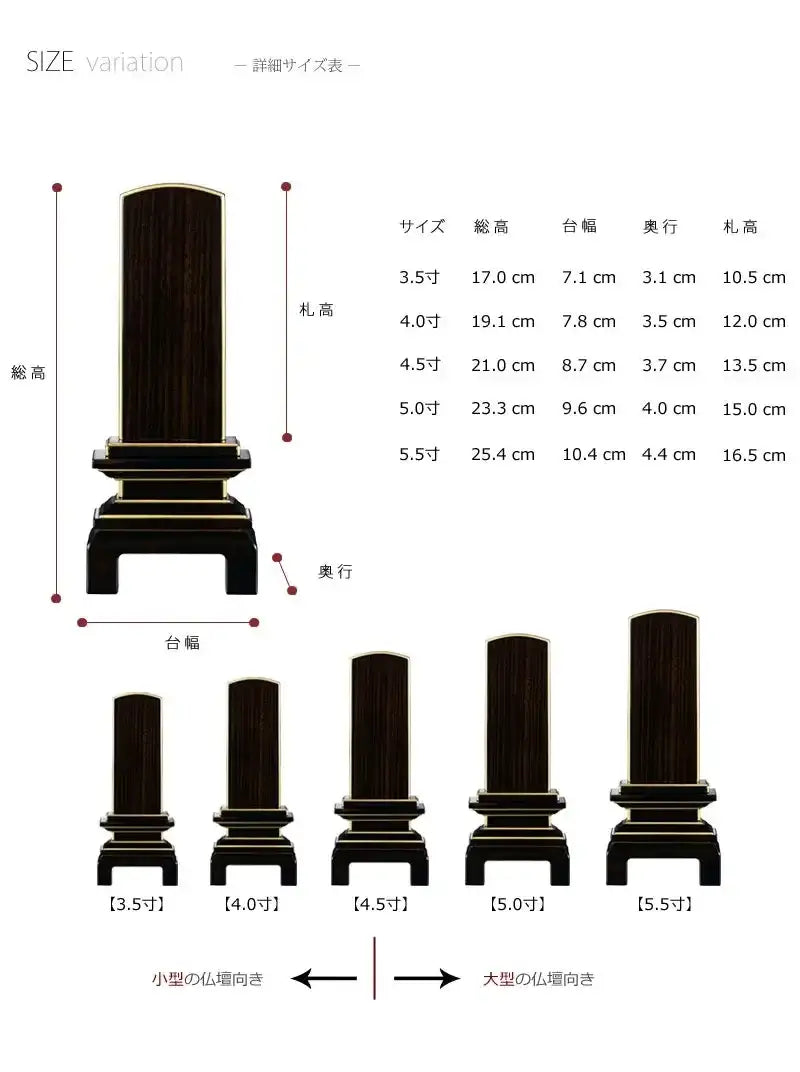会津唐木漆位牌 京の梅 黒檀の商品画像9枚目