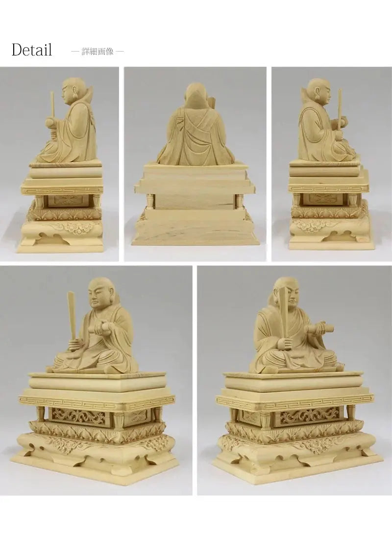 どの角度から見ても細かい彫刻がされており、存在感のある仏像です。