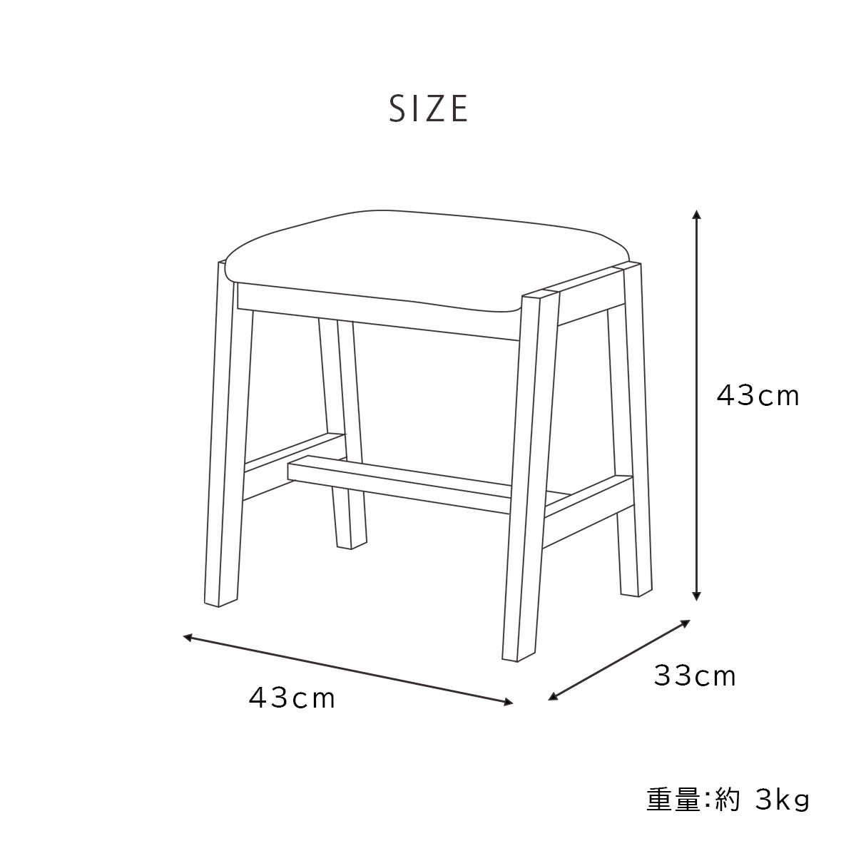 ファブリックスツール nicca シリーズのサイズ