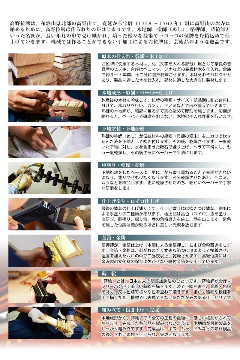 高野位牌についての説明。