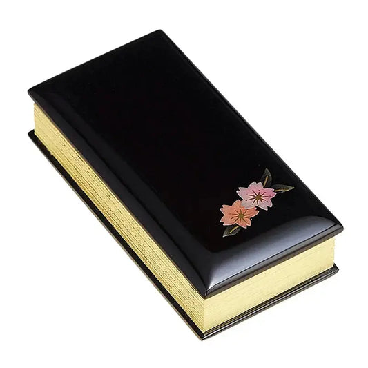 過去帳 蒔絵 桜 黒塗りメイン画像01