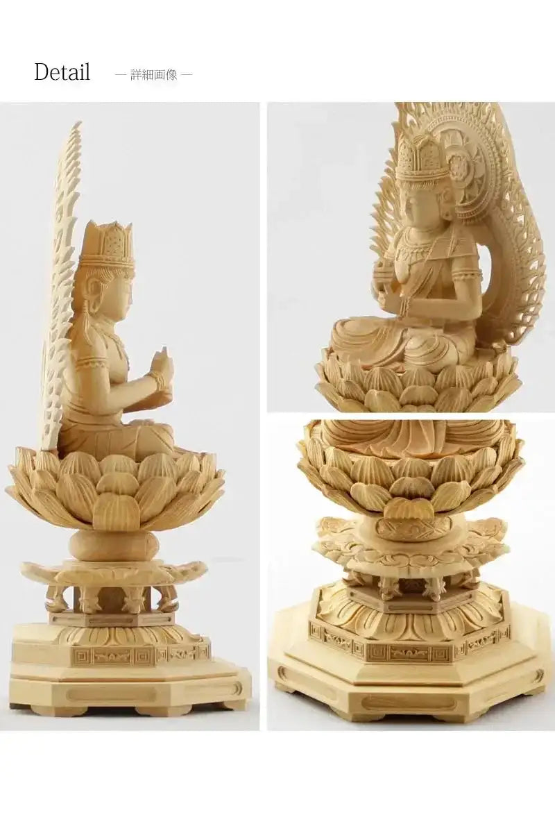 【月末セール・新品】 大日如来　柘植　八角台座 高さ約23.5㎝　上彫　真言宗 本柘植仏像 八角台座 大日如来 【真言宗】 |本尊・脇侍の通販