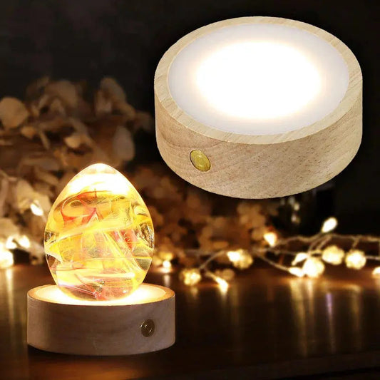 ガラス位牌用木製LEDコースター　商品画像