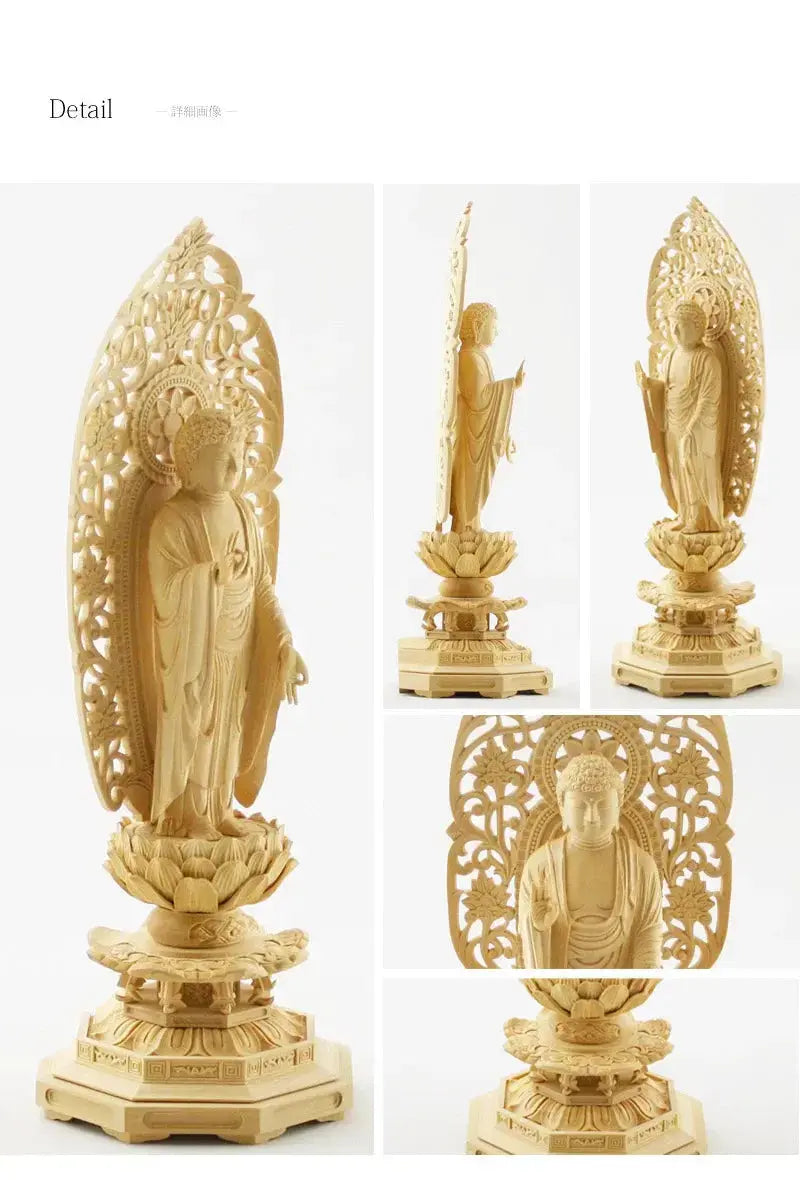 本柘植仏像 八角台座 舟立弥陀 【浄土宗・時宗】の商品画像7枚目