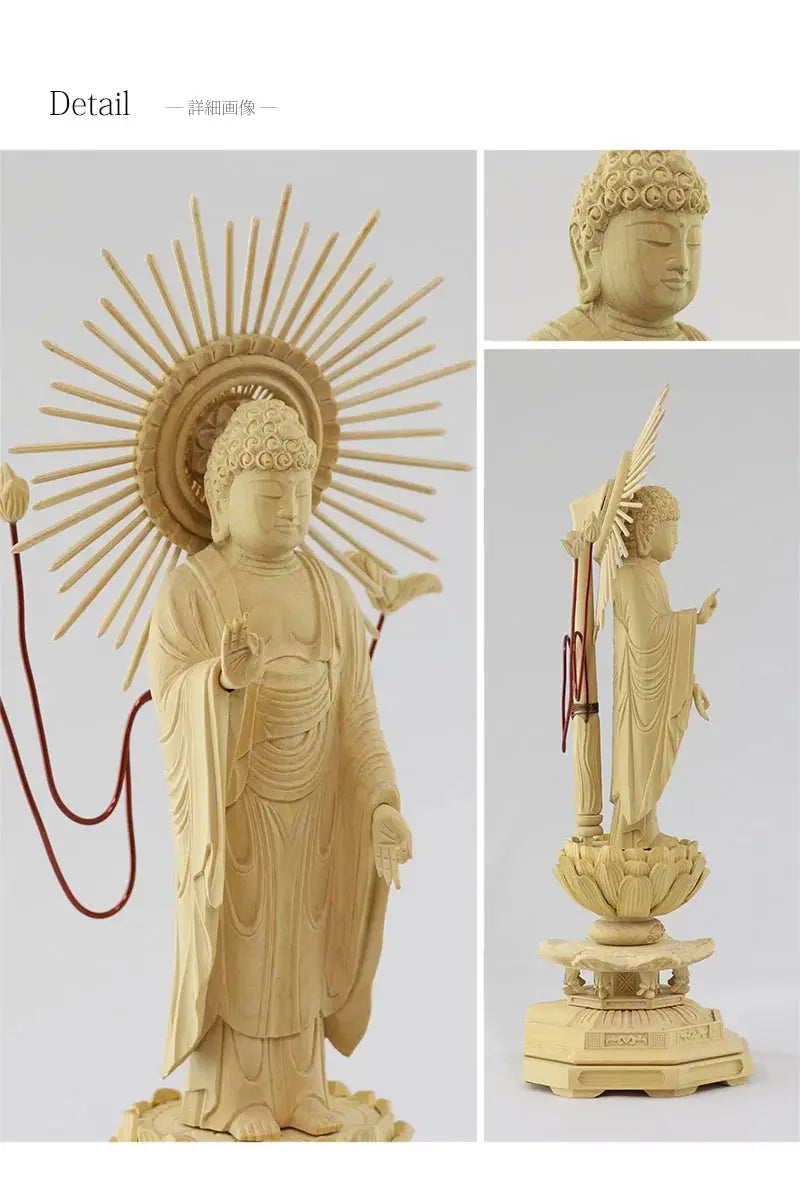 本柘植仏像 八角台座 東立弥陀 【浄土真宗東】の詳細画像