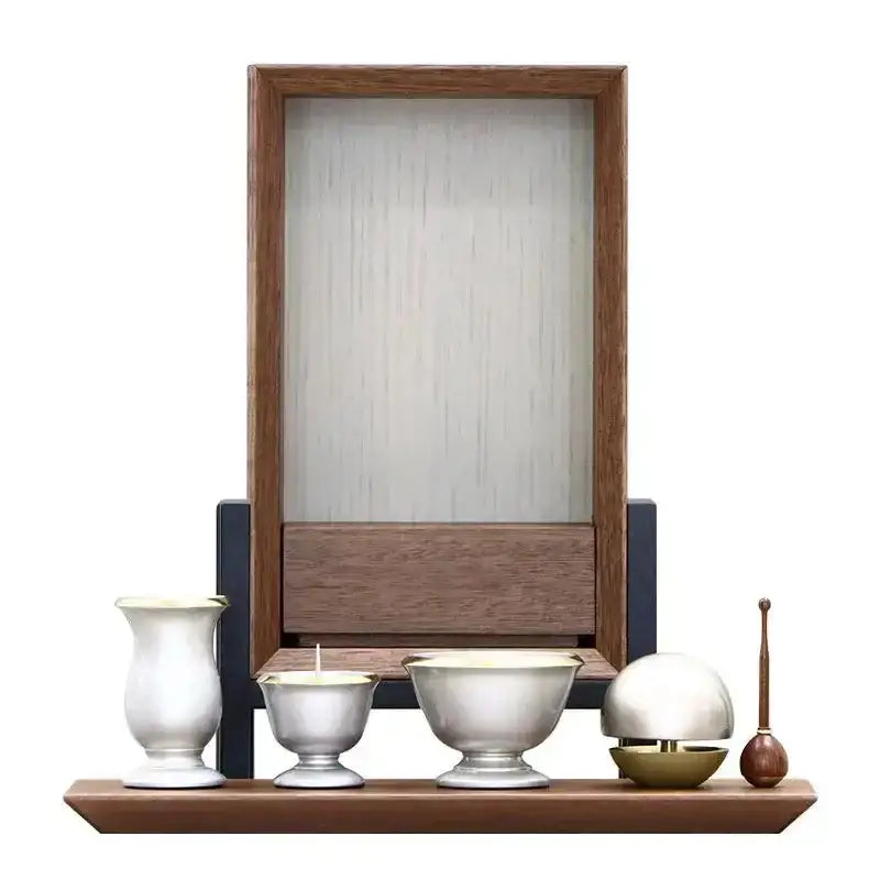 手元供養ステージ FLOAT 脚付きタイプ ウォールナット×錫色メイン画像02