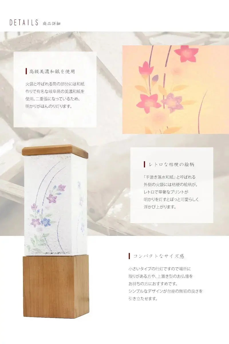 レース和紙とレトロな桔梗が上品で可愛らしいイメージです。