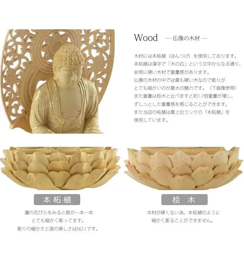 本柘植仏像 八角台座 座釈迦 【曹洞宗・臨済宗・禅宗】 | 本尊・脇侍の